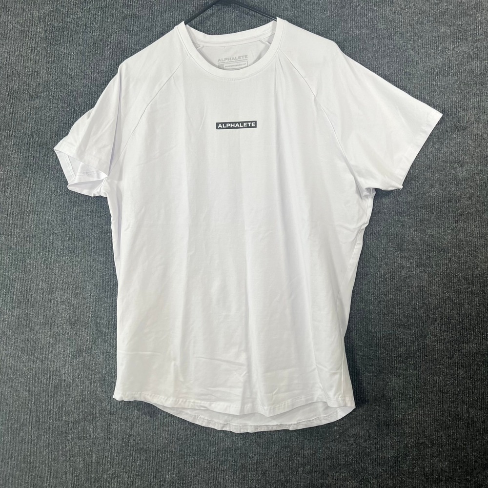 Alphalete Athletics Men's XL Short Sleeve Performance T-Shirt White Gym